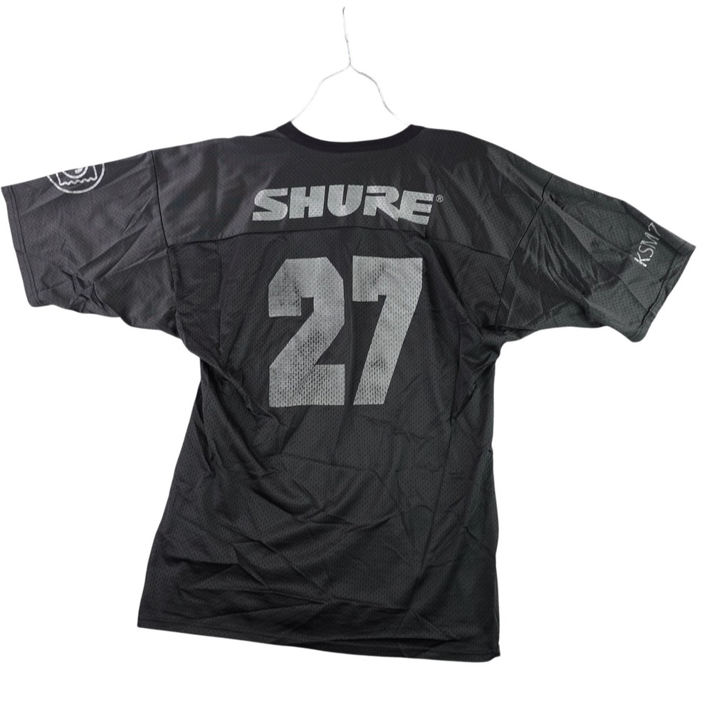 Majestic Football Jersey Men XL Black Shure 27 KSM27 Audio Tech Mesh USA Made